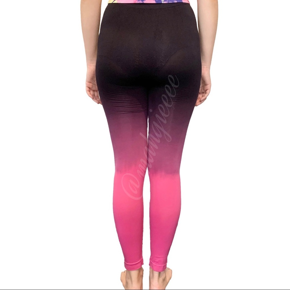 3 LEFT Ombré footless yoga ankle tights - Picture 4 of 4